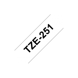 8 m | 2.4 cm | Brother | TZ-251 Laminated Tape | Black on White | TZe