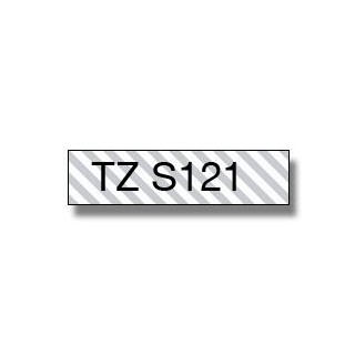 Brother | TZe-S121 Strong Adhesive Laminated Tape | Black on Clear | TZe | 8 m | 9 cm