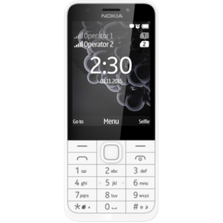 Nokia | 230 | Silver | 2.8 " | TFT | 16 MB | N/A MB | Dual SIM | Mini-SIM | Bluetooth | 3.0 | USB version microUSB 1.1 | Built-in camera | Main camera 2 MP | Secondary camera 2 MP | 1200 mAh