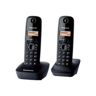 Panasonic | Cordless | KX-TG1612FXH | Built-in display | Caller ID | Black | Conference call | Phonebook capacity 50 entries | Wireless connection