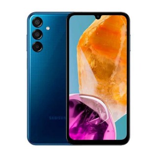 Samsung Galaxy M15 (M156) | Dark Blue | 6.5 " | Super AMOLED | 1080 x 2340 pixels | Mediatek | Dimensity 6100+ (6 nm) | Internal RAM 4 GB | 128 GB | microSDXC | Dual SIM | Nano-SIM | 4G | 5G | Main camera 50+5+2 MP | Secondary camera 13 MP 