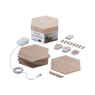 NanoleafElements Wood Look Hexagons Starter Kit (7 panels)WCool White + Warm White