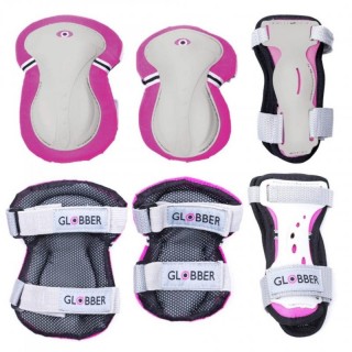 GLOBBER elbow and knee pads PROTECTIVE JUNIOR  DEEP PINK XS RANGE B ( 25-50KG )