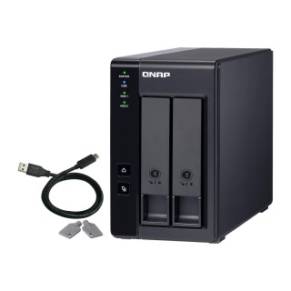 QNAP 2 Bay USB Type-C Direct Attached Storage with Hardware RAID | TR-002 | Micro | 6 GB | Black