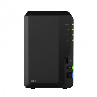 Synology | Tower NAS | DS218 | up to 2 HDD/SSD Hot-Swap | Realtek | Realtek RTD1296 Quad Core | Processor frequency 1.4 GHz | 2 GB | DDR4