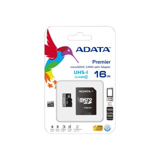 ADATA | Premier UHS-I | 16 GB | MicroSDHC | Flash memory class 10 | SD adapter