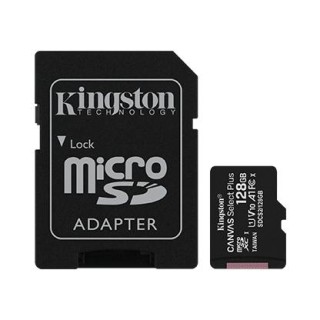 SD Adapter | Kingston | Canvas Select Plus | UHS-I | 128 GB | MicroSDXC | Flash memory class 10