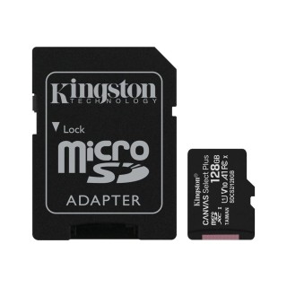 SD Adapter | Kingston | Canvas Select Plus | UHS-I | 128 GB | MicroSDXC | Flash memory class 10