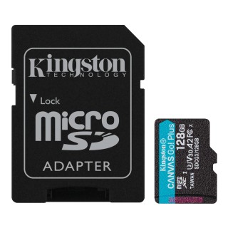 SD Adapter | Kingston | microSD | Canvas Go! Plus | 128 GB | MicroSD | Flash memory class 10