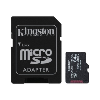 SD Adapter | Kingston | UHS-I | 64 GB | microSDHC/SDXC Industrial Card | Flash memory class Class 10