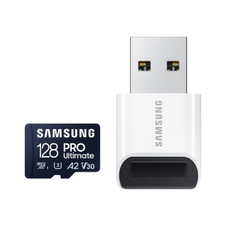 Samsung | MicroSD Card with Card Reader | PRO Ultimate | 128 GB | microSDXC Memory Card | Flash memory class U3