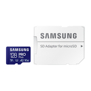Samsung | MicroSD Card with SD Adapter | PRO Plus | 128 GB | microSDXC Memory Card | Flash memory class U3