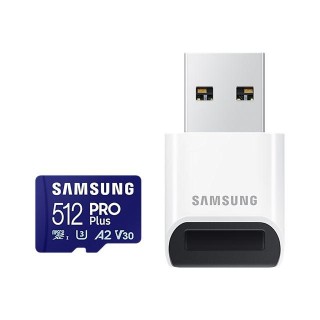 Samsung | PRO Plus microSD Card with USB Adapter | 512 GB | MicroSDXC | Flash memory class U3