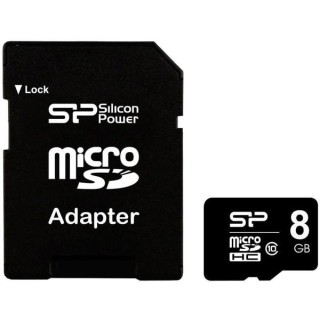 SD adapter | Silicon Power | 8 GB | MicroSDHC | Flash memory class 10