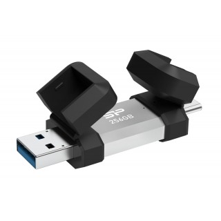 Silicon Power Dual USB Drive | Mobile C51 | 256 GB | USB Type-A and USB Type-C | Silver