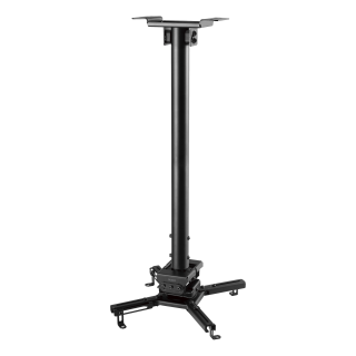 Projector mount DELTACO OFFICE for flat/inclined ceilings, tilt, swivel, rotate, 35 kg, black / ARM-0411