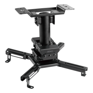 Projector mount DELTACO OFFICE for flat/inclined ceilings, tilt, swivel, rotate, 45 kg, black / ARM-0410