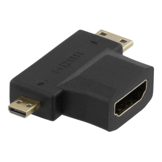 Adapter DELTACO HDMI-M/miniHDMI-F/microHDMI-F/HDMI-22G