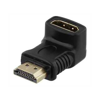 HDMI adapter, 19-pin bra for ho, angled, gold-plated connectors, black DELTACO / HDMI-14G