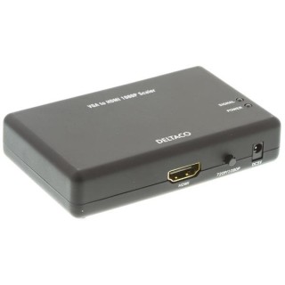 DELTACO PRIME signal converter from VGA and audio to HDMI v1.3 19-pin ho, rescaler, 1080p, black / VGA-HDMI2
