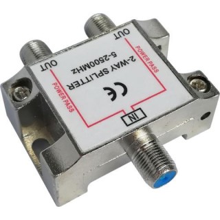 2-way splitter DELTACO F-connectors, 1 DC pass, ClassA / R00150041