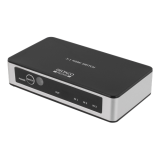 DELTACO PRIME Premium 3-port HDMI Switch with IR remote control, Ultra HD (3840x2160) in 60Hz, HDCP 2.2, CEC, black  HDMI-7026