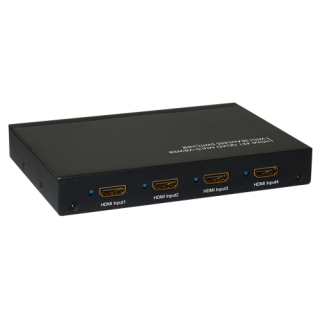 HDMI Computer controlled switch, 4-ports, remote control, 1080p, black / HM-SW401S