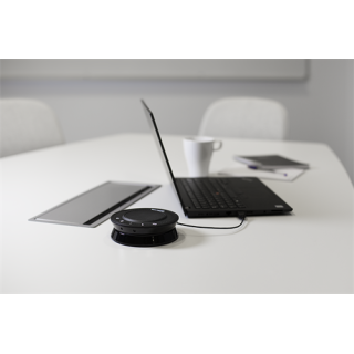 Conference speakerphone DELTACO OFFICE with USB and 3.5 mm audio port, VoIP / Skype for business, black / DELC-0001