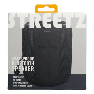 Streetz waterproof BT speaker, TWS, 10 W, IPX7, 3.5 mm, black CM765