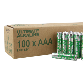 AAA battery DELTACO Ultimate Alkaline, LR03/AAA, Nordic Swan Ecolabelled, 100-pack / ULTB-LR03-100P