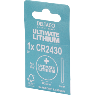 Ultimate Lithium batterie DELTACO 3V, CR2030 button cell, 1-pack / ULT-CR2430-1P
