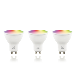 LED lamp DELTACO SMART HOME 3-pack, GU10, WiFI 2.4GHz, 5W, 470lm, dimmable, 2700K-6500K, 220-240V, RGB / SH-LGU10RGB-3P