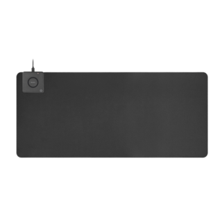 DELTACO OFFICE Extra wide mouse pad with wireless charging, neoprene 10W fast charging, 90x40 cm, black DELC-0100