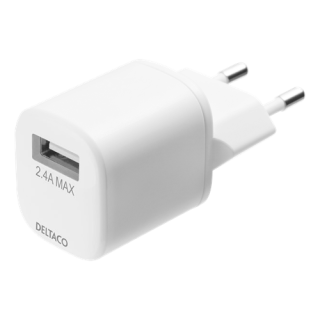 DELTACO wall charger with USB-A for Lightning cable, 1m, white  USB-AC181