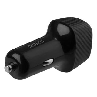 DELTACO 12/24 V USB car charger with dual USB ports and fast charging, 36 W, black USBC-CAR120