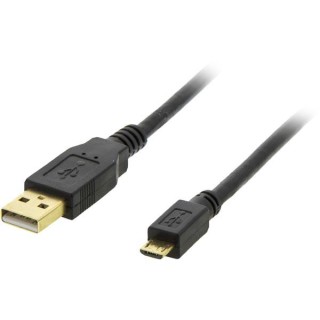 Mob. telefono kabelis DELTACO USB 2.0 "A-micro B", 1.0m, juodas / MICRO-101