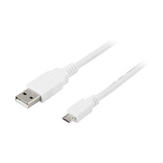 USB 2.0 cable Type A ha - Type Micro B ha, 5-pin, 0.25m, white DELTACO / USB-299W