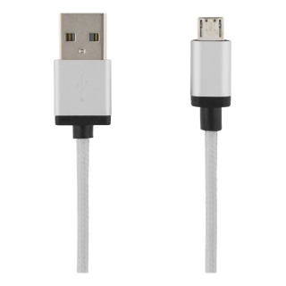 USB Sync/Charging Cable, braided, USB-A ma - USB Micro B ma, 2m, 2.4A, USB 2.0 DELTACO / MICRO-115F