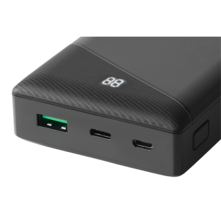 Powerbank DELTACO 20 000 mAh, 1x USB-C PD, 1x USB-A, black / PB-C1001