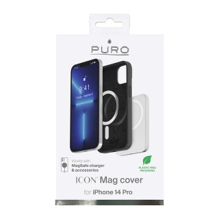 Case PURO Icon Mag for iPhone 14 Pro, black / IPC14P61ICONMAGBLK