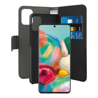 EcoLeather Wallet - case Puro for Samsung Galaxy A71, black / SGA71BOOKC3BLK