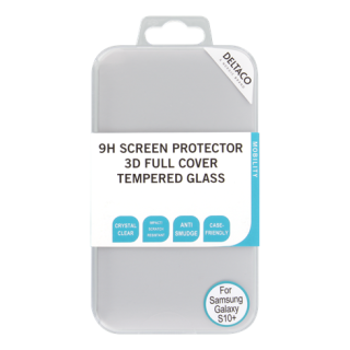 Screen protector DELTACO for Galaxy S10 +, 3D tempered glass, 9H /  SCRN-S10P
