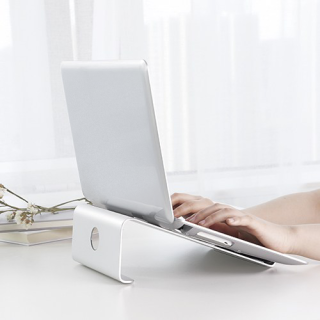 Laptop and tablet stand DELTACO OFFICE aluminum 11-15”, silver / ARM-0530