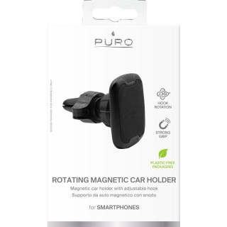Magnet car air vent holder PURO can be rotated 360°, black / SH7PBLK