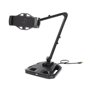 Smartphone and tablet stand with suction cup, 4"-12", USB extension, 360 degree rotation DELTACOIMP black / ARM-256