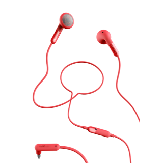 Ausinės DeFunc TALK į ausis, su mikrofonu, raudonos / D0013