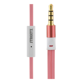 Earphones STREETZ, with microphone, pink / HL-332