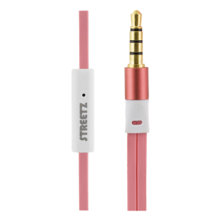 In-ear headset, 1-button remote, 3.5mm, microphone, STREETZ pink / HL-354