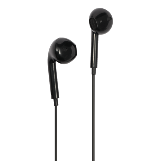 Semi-in-ear earphones STREETZ  3-button, USB-C, black / HL-W110