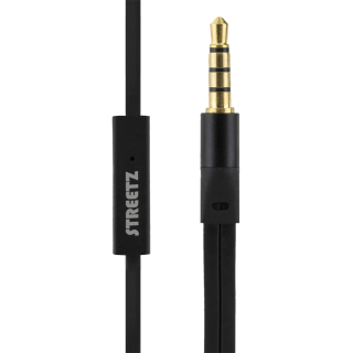 STREETZ in-ear headset, 1-button remote, 3.5mm, microphone, black / HL-W102